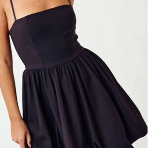 Abercrombie & Fitch Black Spaghetti Strap Fit-and-Flare Dress